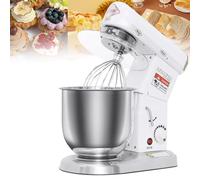 Oiyekntd Professional Stand Mixer, 3 Speed Mixing Bowl Electric with Beater & Dough Hook, 5L/7L/10L Commercial Kitchen Cake & Dough Mixer Multifunction Blender White-5L