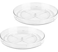 Oizeir Clear Lazy Susan Organizer (Pack of 2) 11.5 Inch Turntable for Kitchen, Pantry, Fridge, Bathroom, and Vanity Countertops, Acrylic Rotating Organizer