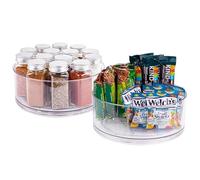 Oizeir Lazy Susan Turntable - Clear Acrylic, Rotates 360 Degrees. Easily Organize Your Fridge, Cabinet or Counter. Great Carousel Storage for Food, Spices, Cosmetics. (2-Pack)