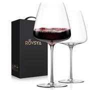 OJA - Red Wine Glasses Set of 2, Large 23oz Burgundy Tumblers, Hand Blown Glass Light, Clear, Great for Wine Tasting, Birthday, Christmas, Anniversary, Day of the