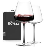 OJA - Red Wine Glasses Set of 2, Large 23oz Burgundy Tumblers, Hand Blown Glass Light, Clear, Great for Wine Tasting, Birthday, Christmas, Anniversary, Day of the