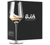 OJA White Wine Glasses Set of 4- Modern Crystal Hand Blown Wine Glass-15 oz,Thin Rim,Long Stem,Perfect for Red or White,Daily Use,Unique Wedding Anniversary or Birthday Gift