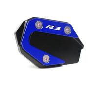 OJAMWXZU Motorcycle Kickstand Pad Anti Slip For YZF-R3 YZF-R25 MT-03 MT-25 YZF MT R3 R25 Motorcycle CNC Kickstand Foot Side Stand Extension Pad Support Plate Enlarge(R3 Blue)
