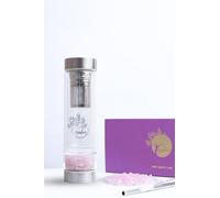 Ojasvit Tea Tumbler with Infuser - Double Wall Glass Travel Tea Mug with Stainless Steel Filter - Leakproof Tea Infuser Bottle with Strainer for Loose Leaf Tea - Straw and brush included