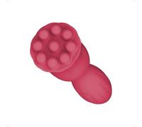 OJEKAI Handheld Mini Massager 10-Speed Adjustment Waterproof Bionic Design 5.12-inch USB Charging Red Silicone Material 9 Massage Points Designed for Head, Neck, Shoulders, Back, and Whole Body