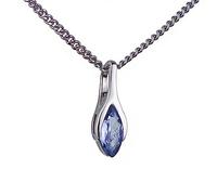 Ojewellery Tanzanite Pendant Sterling Silver SMALL Blue Minimalist Marquise