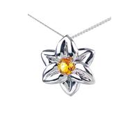 Ojewellery Women's Citrine Daffodil Pendant Necklace in Silver | Size: 18 inches Ojewellery Silver 18 inches