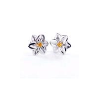 Ojewellery Women's Citrine Daffodil Studs Earrings in Silver Ojewellery Silver One Size