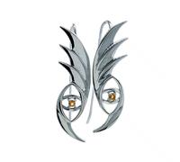 Ojewellery Women's Evil Eye Citrine Dangle Earrings in Yellow Ojewellery Yellow One Size