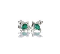 Ojewellery Women's Onyx Tree of Life Stud Earrings in Silver Ojewellery Silver One Size