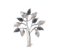 Ojewellery Women's Sapphire Tree of Life Brooch in Dark Blue Ojewellery Dark Blue One Size