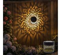 OJEYDFU - Solar Mandala Lights Outdoor Decorative, Solar Metal Solar Lights Solar Powered Fence Lights Wall Waterproof Mandala Lights for Garden, Patio, Yard, Patio, Yard Decor (4)