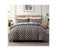 OJHFJMGH Four-piece bedding sets, Luxury Chic Geometric Pattern Soft Microfiber Reversible Comforter Cover with Zipper and Corner Ties Bedding Set(US King(264x229cm))