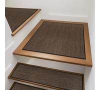 OJIA Non-Slip Stair Treads Matching Mat for Wooden Steps, Square Rubber Backing Anti-Slip Stair Carpet Landing Mat Stair Rugs 30x30 inch, Black