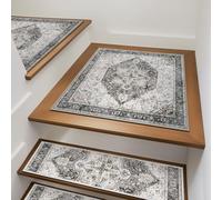 OJIA Stair Treads Carpet for Wooden Steps Non-Slip Landing Mat Stair Rug with Rubber Backing, Soft Stair Runner Safety Rugs for Family, Absorbent Washable 31x31 inch Carpet for Stairs