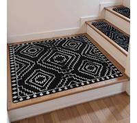 OJIA Stair Treads Non-Slip Matching Mat for Wooden Steps, Square Capet Stair Treads Rubber Backing Stair Runner Anti-Slip Stair Landing Mat 32x32 Inch Stair Rugs