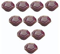 OJIJO Ceramic Knobs, 10Pcs Diamond Shape Cabinet Handles for Cupboard Closet Door Drawer Kitchen, Pastoral Ceramic Hardware Pulls, 39x28mm(Purple)