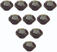 OJIJO Ceramic Knobs, 10Pcs Diamond Shape Cabinet Handles for Cupboard Closet Door Drawer Kitchen, Pastoral Ceramic Hardware Pulls, 39x28mm(Black)
