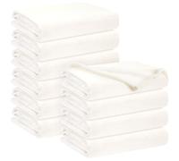 OJMHD 10 Pcs Flannel Throw Blanket for Sofa, 130 x 150 cm White Fleece Blankets Bulk, Soft Warm Blanket for Couch Bed Home Decor Wedding Gifts, All Season, Lightweight and Cozy