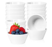 OJMHD 18 Pcs Small White Porcelain Bowls Bulk, 240 ml Mini Ceramic Dessert Serving Bowl, Cream Soup Dipping Sauce Bowls for Ice Cream Bouillon Salads Cereal Rice, Microwave and Dishwasher Safe