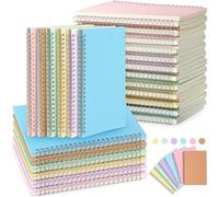 OJMHD 24 Pcs A5 Spiral Lined Notebook Bulk, 50 Sheets/100 Pages Wirebound Notepad, Kraft Cover Journals Multipack for Business Office College School Travel Gifts, 6 Colour, 21 x 15 cm