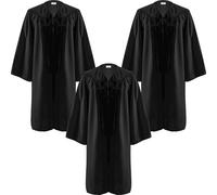 OJMHD 3 Pcs Black Judge Robe for Adults, Unisex Choir Robe, Matte Clergy Graduation Gown Costume for High School University Bachelor Ceremony Academic Dress, Size 54