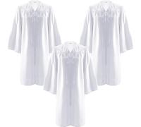 OJMHD 3 Pcs Unisex Choir Robe, Matte White Robes for Church, Baptism Clergy Robe Costume for Adult High School Graduation Gown University Bachelor Judge Ceremony, Size 54