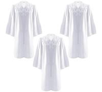OJMHD 3 Pcs White Choir Robe for Baptism, Unisex Robes Costume for Church, Graduation Grown Clergy Robe for High School University Bachelor Judge Ceremony, Size 48