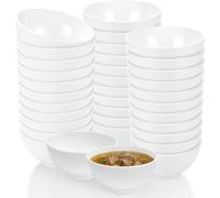 OJMHD 36 Pcs White Melamine Bowls Bulk, 300 ml Small Sereal Bowls for Kids | Unbreakable, Lightweight, Multipack, Dishwasher Safe, Stackable Dessert Bowl for Soup Salads Rice Party Picnic Children