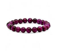 OJO DE TIGRE® - Bracelet quality natural stones - 8 mm ball beads - energy crystals and semi-precious stones for women and men - Good luck amulet, Mediano, Stone, Tiger's Eye