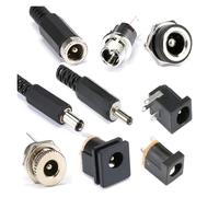 OJOPOV 10Pcs DC 2.1 2.5 5.5x2.1mm 3.5x1.3mm Connectors Power Plug Male Female Jack Socket Nut Panel Mount Adapter Connector(Type S 5Pair)