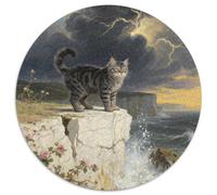 Ojos Azules Cat 1000 Pieces Animal Jigsaw Puzzles Stress Reliever Family Game Difficult Challenge for Adults 1000pcs (67.5x67.5cm)