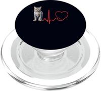Ojos Azules Cat Heartbeat EKG Funny For Cats Lover PopSockets PopGrip for MagSafe