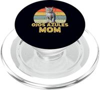 Ojos Azules Cat Mom Retro Vintage Funny For Cats Lover PopSockets PopGrip for MagSafe