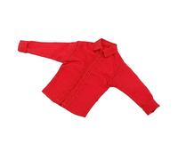 OJREEUB 1:12 Scale Miniature Shirt Retro Overshirt for 6'' Male Dolls Soldier Figure, red, 6.6cm