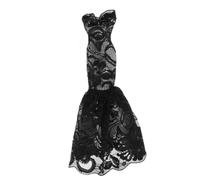 OJREEUB 1/6 Scale Figure Mermaid Skirt Scene Photo Prop Cute Pretend Play Game Dress Black, Length:25cm