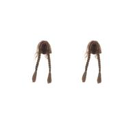 OJREEUB 2 set of 1/6 Scale Woman Doll Hair Hair Wig for 12 inch Female Figures Accessories, Brown Dual Braid