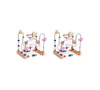 OJREEUB 2 set of Bead Maze Toys Color Perception Dinosaur Bead Maze Kids Babies Ages 0-3 Years