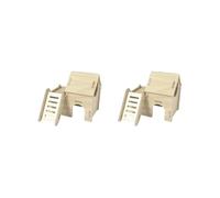 OJREEUB 2 set of Hamster House and Hideout Solid Wood Exploration Toy for Rat Mice Chinchilla style A