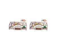OJREEUB 2 set of Mini Barn Farm Toys Playset Fence Farm Playset for Boys Girls 3-12 Years Old Style A