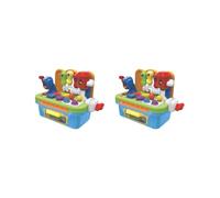 OJREEUB 2 set of Musical Learning Workbench Toy Kids Tool Bench for Boy Birthday Gift Light blue