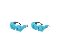 OJREEUB 2 set of Plush Fuzzy Cat Eye Sunglasses Punk Eyeglasses for Girls Photography Cosplay Blue