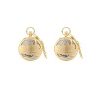 OJREEUB 2 Set of Quartz Pocket Watch Musical Movement Retro for Graduation Son Gold Train
