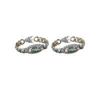 OJREEUB 2 set of Six Character Mantra Bracelet Creative Rotating Nine Eyes Dzi Beads Bracelet 22CM