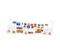 OJREEUB 28Pcs 1:64 Scale Street Road Signs Playset Layout Street Signal Traffic Toys C, Style C
