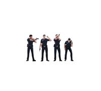 OJREEUB 4Pcs 1/64 Diorama Figures Detective Officers for Dollhouse Accessories