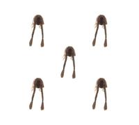 OJREEUB 5 set of 1/6 Scale Woman Doll Hair Hair Wig for 12 inch Female Figures Accessories, Brown Dual Braid