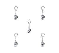 OJREEUB 5 set of Aluminium Alloy Keychain Pet Urn Keep Precious Memories Pet Hair Storage Jar Argent, Silver, 2.5x1.6cm