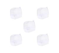 OJREEUB 5 set of Caged Parrot Bathing Tub Lovebirds Parakeets Budgerigar Canary Bird Bath Box White