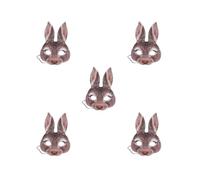 OJREEUB 5 set of Easter Rabbit Mask Cosplay Novelty Costume Props Headgear for Decor gray